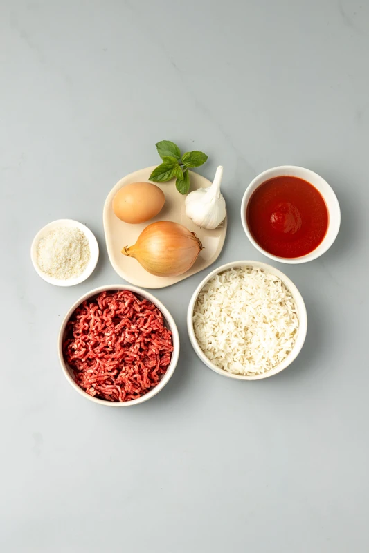 Boulettes de bœuf sauce tomate et riz