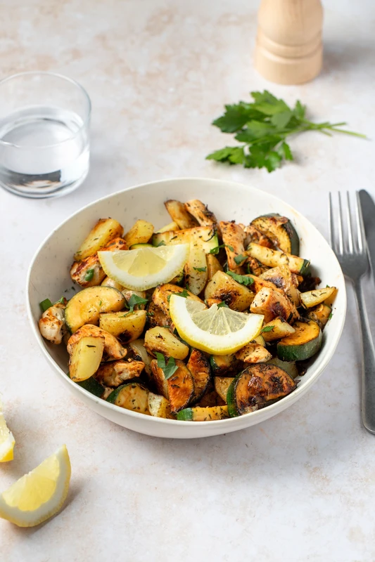 Poulet, courgettes et pommes de terre façon sicilienne