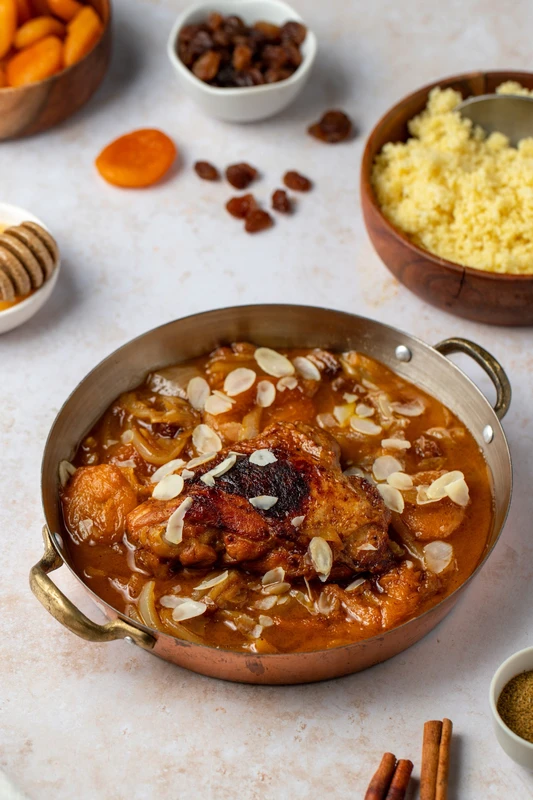 Tajine de poulet aux abricots