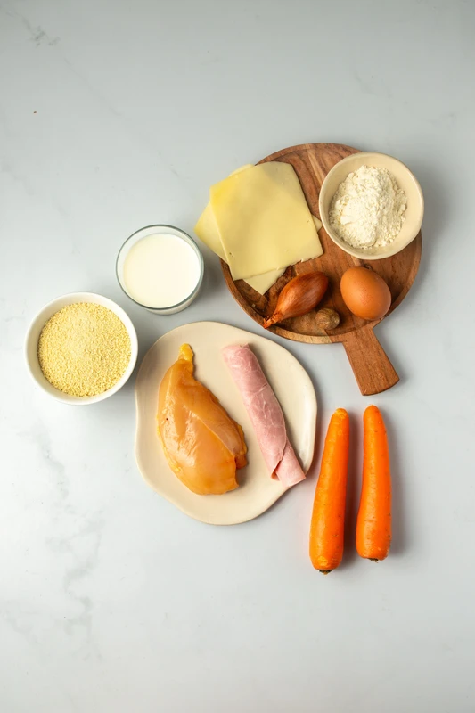 Cordon bleu fait maison et purée de carottes