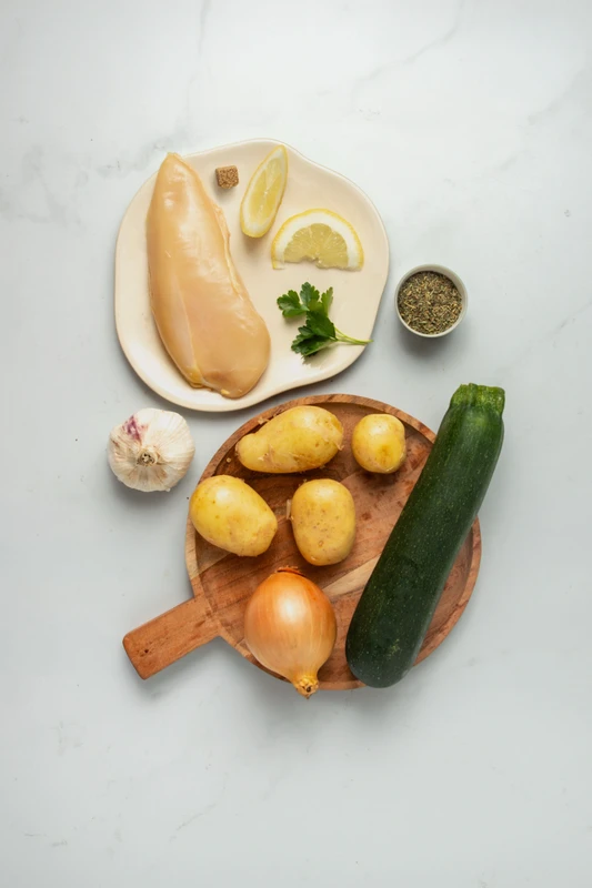 Poulet, courgettes et pommes de terre façon sicilienne