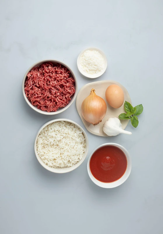 Boulettes de bœuf sauce tomate et riz