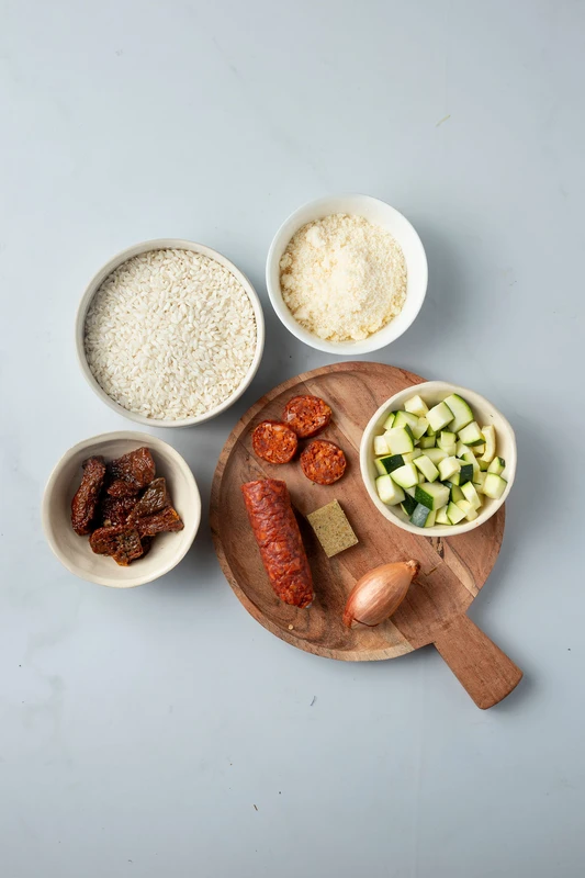 Risotto chorizo et courgettes
