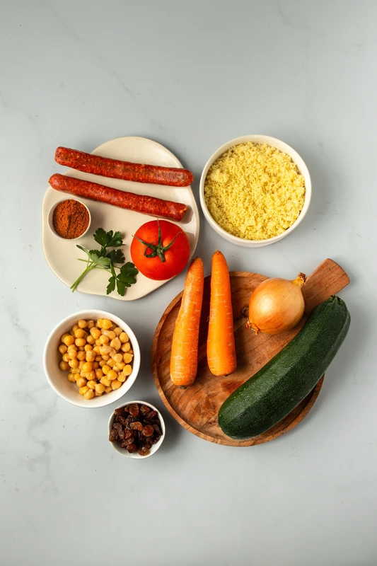 Couscous aux merguez et légumes
